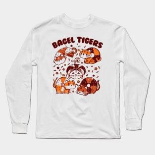 Bagel Tigers Breakfast Animals by Tobe Fonseca Long Sleeve T-Shirt